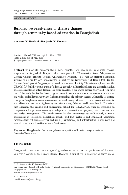 (PDF) Building responsiveness to climate change through community based ...