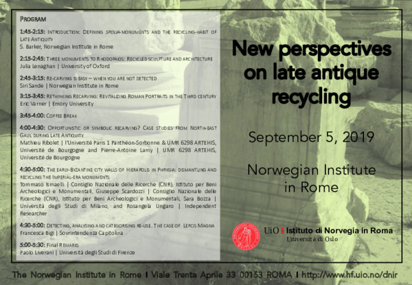 (PDF) Defining spolia-monuments and the recycling-habit of Late Antiquity