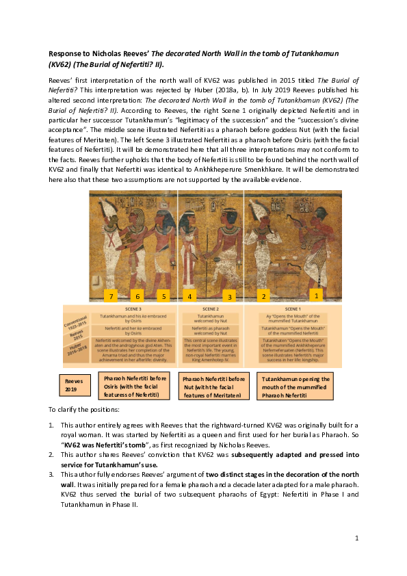 (PDF) Response to Nicholas Reeves' The decorated North Wall in the tomb ...