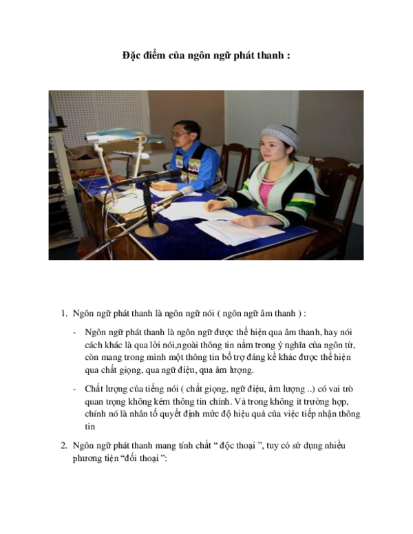 First page of “Đặc điểm của ngôn ngữ phát thanh”