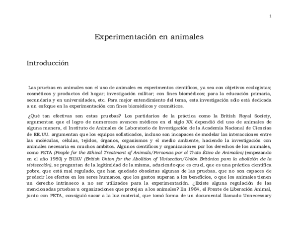 (DOC) Experimentación en animales final