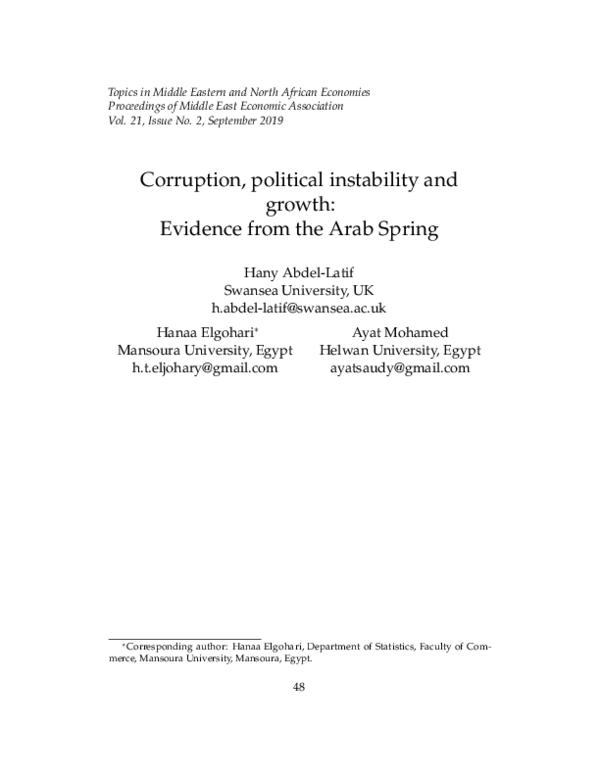 (PDF) Corruption, political instability and growth: Evidence from the ...