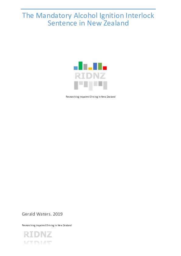 (PDF) The Mandatory Alcohol Ignition Interlock Sentence in New Zealand