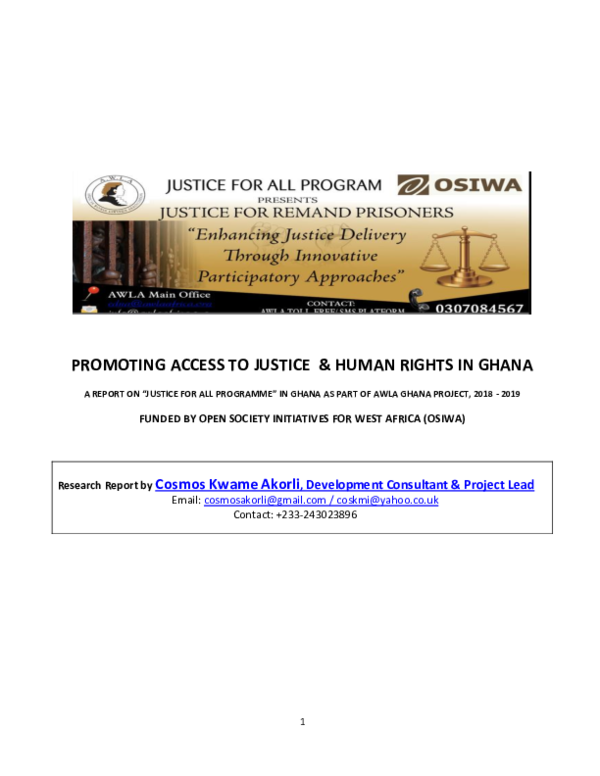 (PDF) PROMOTING ACCESS TO JUSTICE & HUMAN RIGHTS IN GHANA