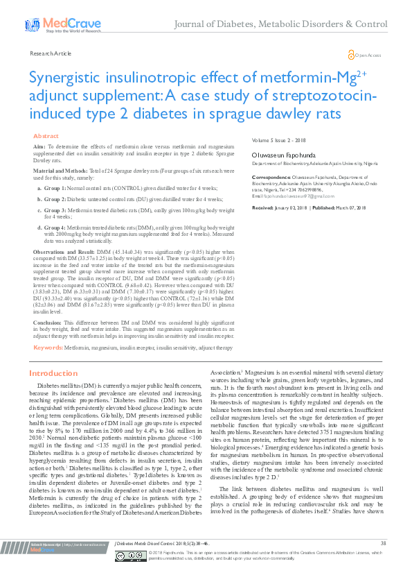 (PDF) Synergistic insulinotropic effect of metformin-Mg 2+ adjunct ...