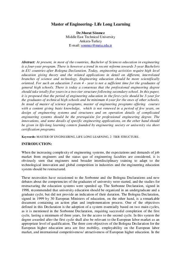 (PDF) Master of engineering
