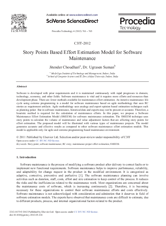 (PDF) Story Points Based Effort Estimation Model for Software ...