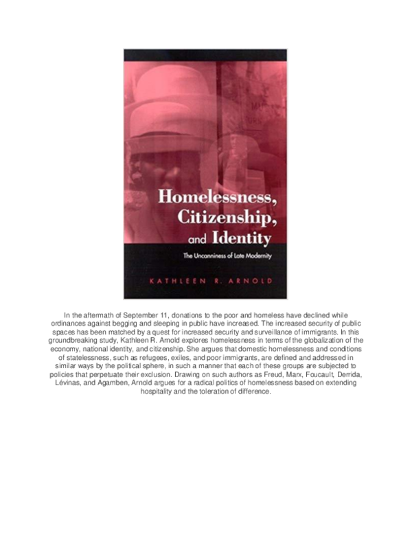 (DOC) Homelessness, Citizenship and Identity