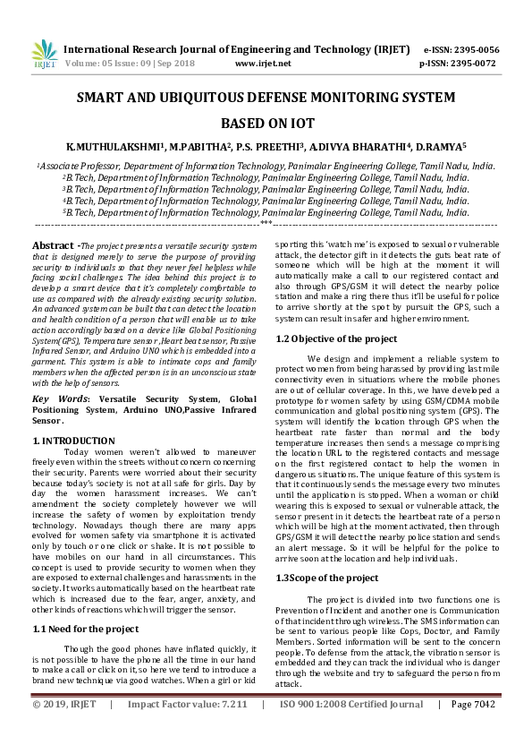 (PDF) IRJET-Smart and Ubiquitous Defense Monitoring System based on IoT ...