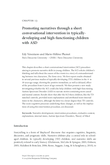 (PDF) Promoting narratives through a short conversational intervention ...