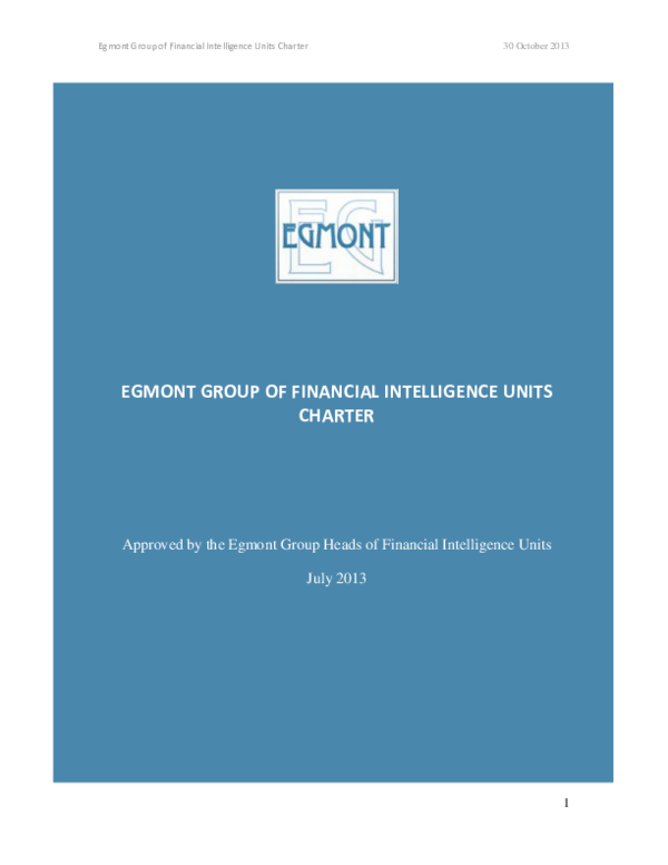 Egmont Group Of Financial Intelligence Units Annual Report – VXEH