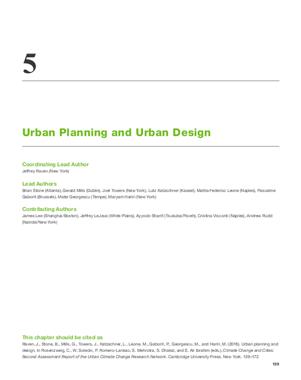 (PDF) Climate Change and Cities: Urban Planning and Urban Design