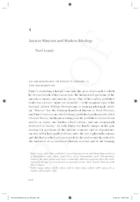 Ancient Slaveries and Modern Ideology, proofs