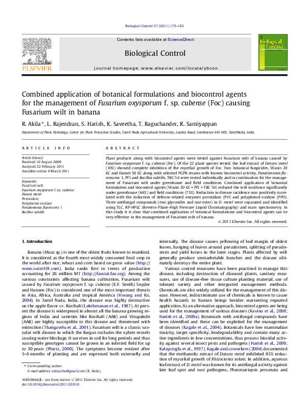 (PDF) Combined application of botanical formulations and biocontrol ...