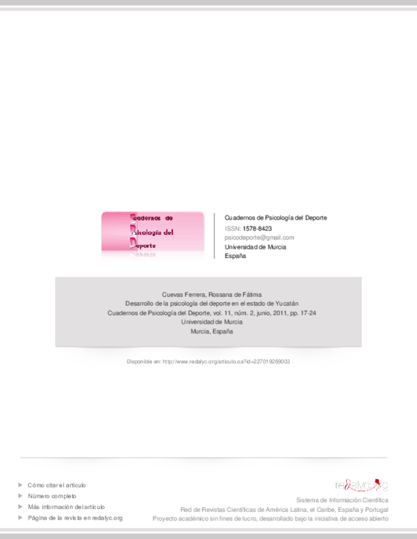 (PDF) Desarrollo Psicología Deporte Yucatán Rossana Cuevas Academia.edu (PDF) Desarrollo Psicología Deporte Yucatán Rossana Cuevas Academia.edu
