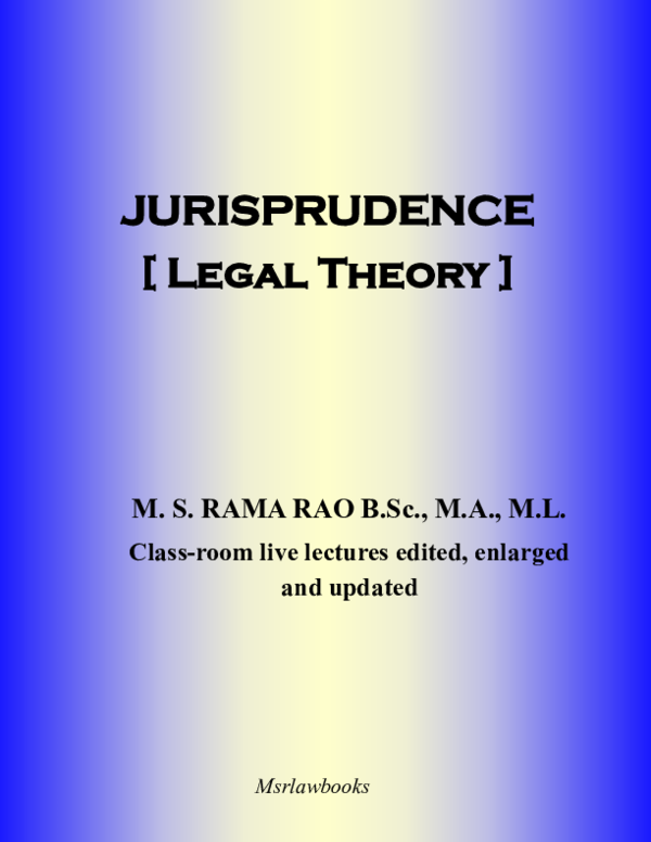  PDF JURISPRUDENCE Legal Theory Class room Live Lectures Edited 