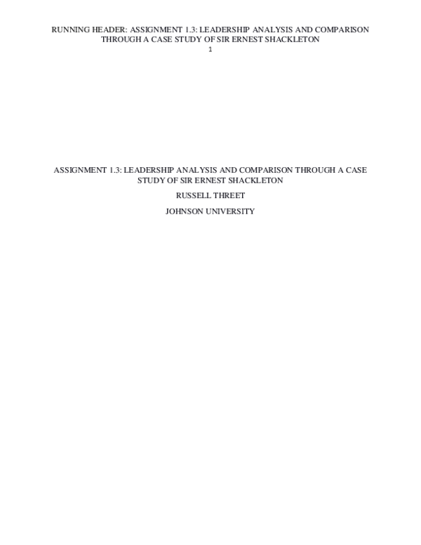 (DOC) LEADERSHIP ANALYSIS AND COMPARISON THROUGH A CASE STUDY OF SIR ...