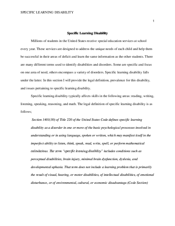 (DOC) Specific Learning Disability