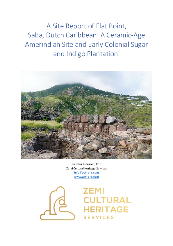 (PDF) A Site Report of Flat Point, Saba, Dutch Caribbean: A Ceramic-Age ...