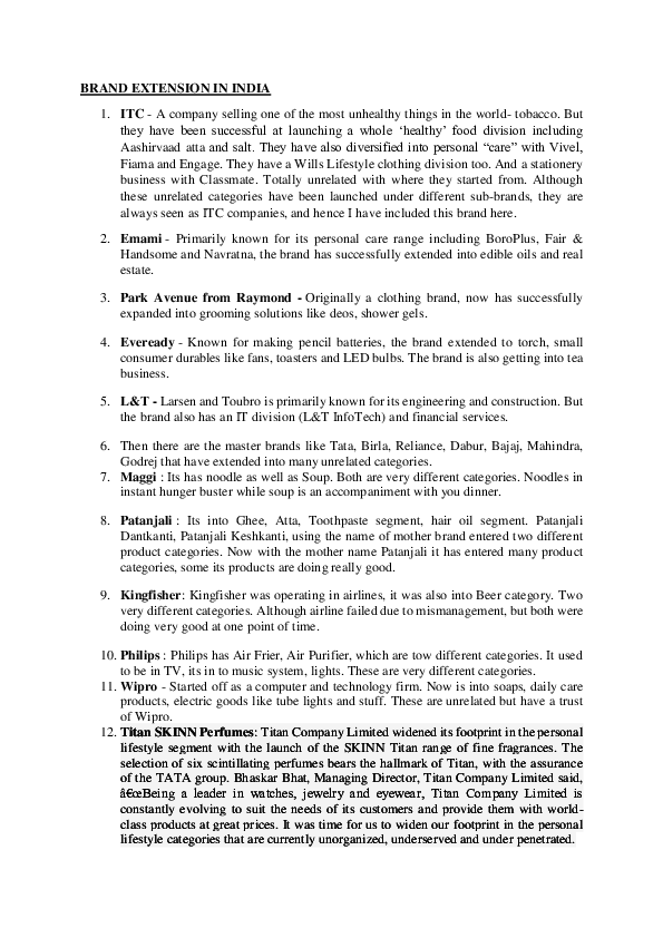 (DOC) BRAND EXTENSION IN INDIA Akshaya Ravie Academia.edu