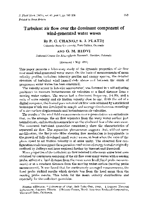 (PDF) Turbulent air flow over the dominant component of wind-generated ...