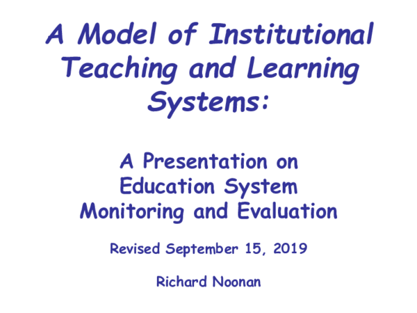 (PDF) A Model of Institutional Teaching and Learning Systems: A ...