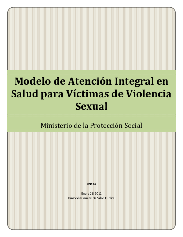 (PDF) Modelo de Atención Integral en Salud para Víctimas de Violencia ...