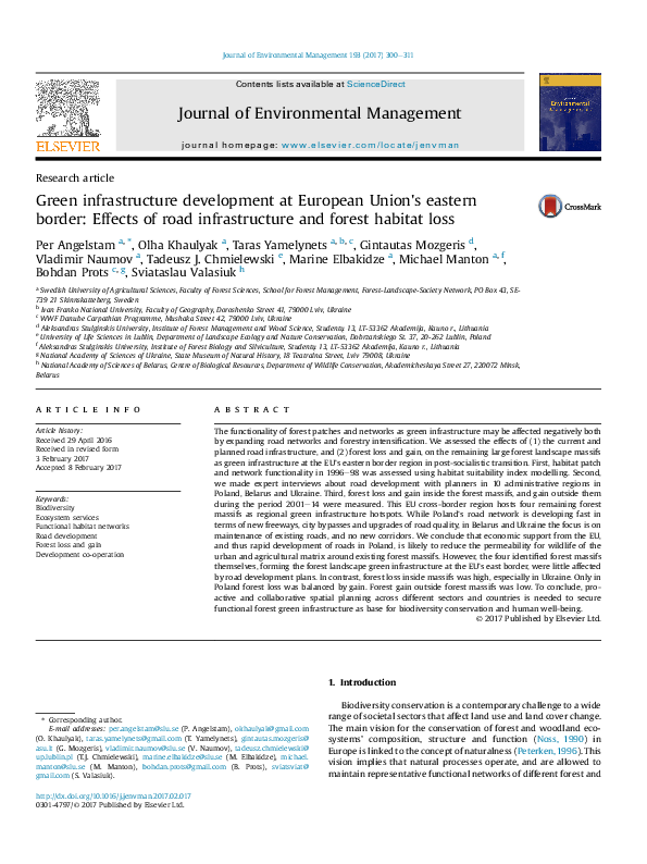 (PDF) Green infrastructure development at European Union's eastern ...