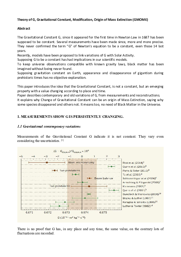 (PDF) The Gravitational Hypothesis Gravitational Constant