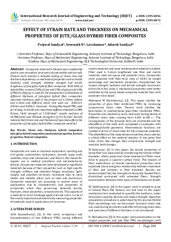 (PDF) IRJET- EFFECT OF STRAIN RATE AND THICKNESS ON MECHANICAL ...