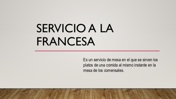 (PPT) SERVICIO A LA FRANCESA