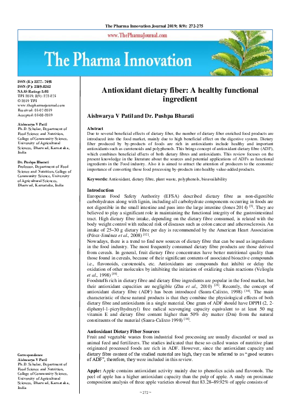 (PDF) Antioxidant dietary fiber Aishwarya Patil Academia.edu