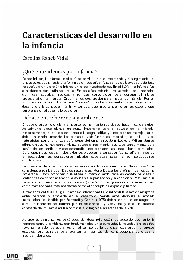 desarrollo en la infancia