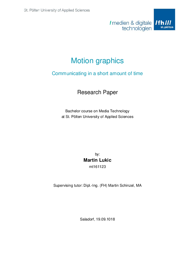 (PDF) Motion graphics Communicating in a short amount of time