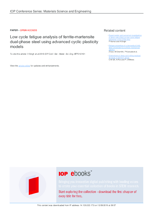 (PDF) Low cycle fatigue analysis of ferrite-martensite dual-phase steel ...