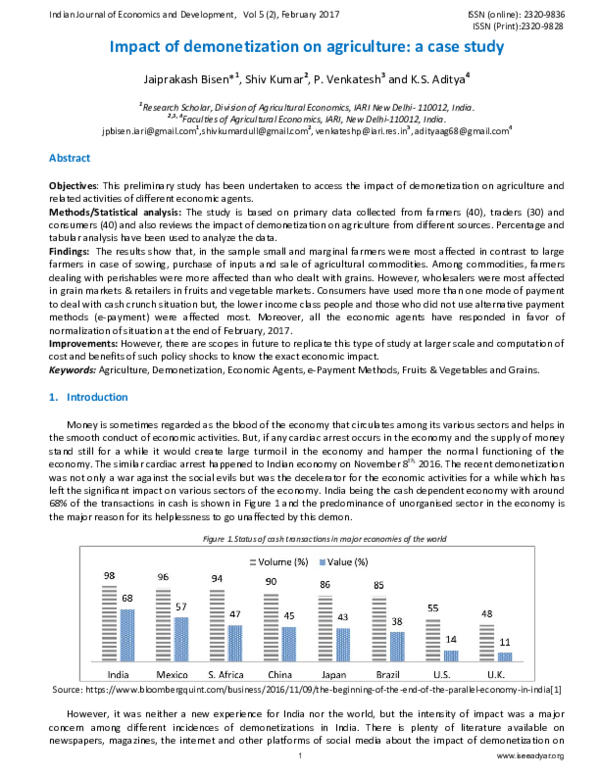 Case studies on effects of demonetisation on indian economy image