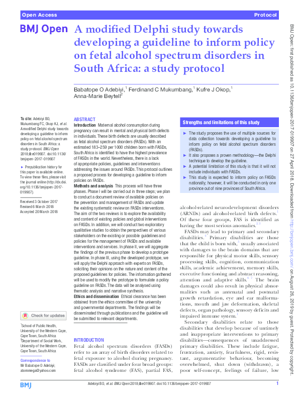 (PDF) A modified Delphi study towards developing a guideline to inform ...