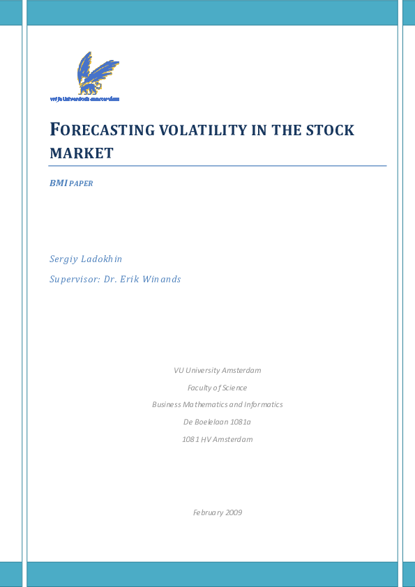 (PDF) FORECASTING VOLATILITY IN THE STOCK MARKET BMI PAPER