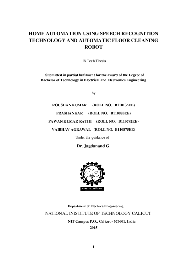 (PDF) HOME AUTOMATION USING SPEECH RECOGNITION TECHNOLOGY AND AUTOMATIC