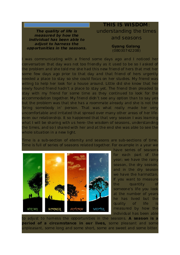 (DOC) THIS IS WISDOM understanding the times and seasons don lateeno