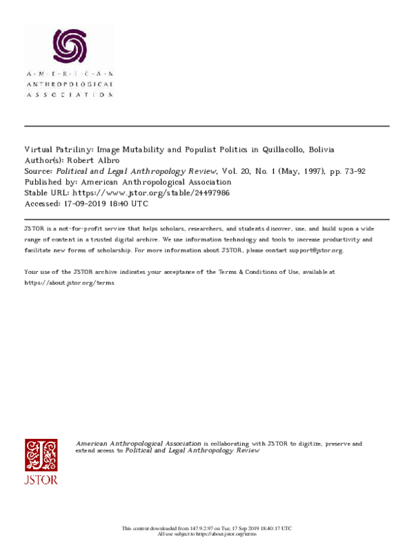 (PDF) Virtual Patriliny: Image Mutability and Populist Politics in ...