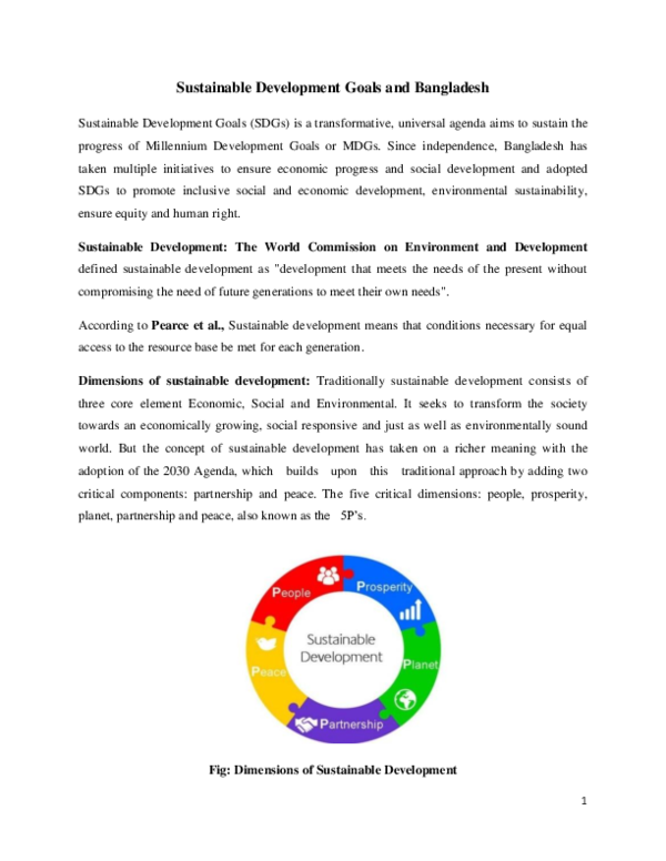 (DOC) Sustainable Development Goals and Bangladesh arifa easha