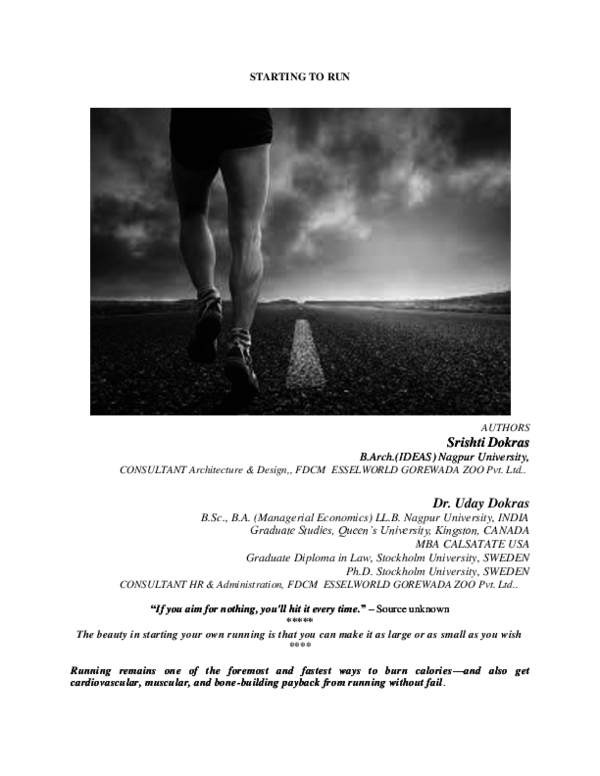 (DOC) STARTING TO RUN Dr. Uday Dokras Academia.edu