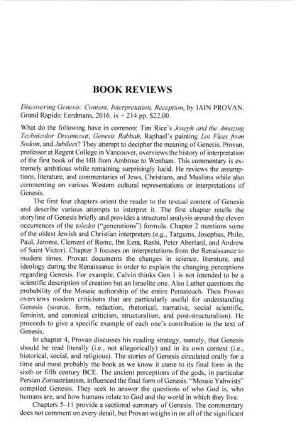 (PDF) Discovering Genesis by Iain Provan