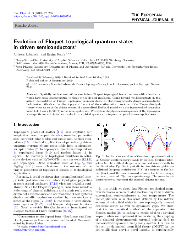 (PDF) Evolution of Floquet topological quantum states in driven ...