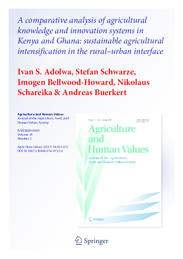 (PDF) A comparative analysis of agricultural knowledge and innovation ...