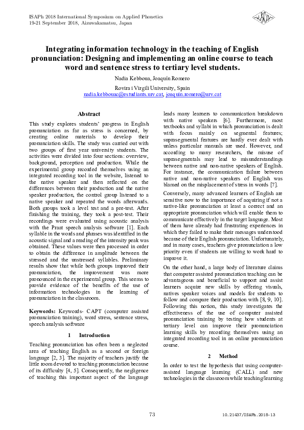 (PDF) Integrating information technology in the teaching of English ...