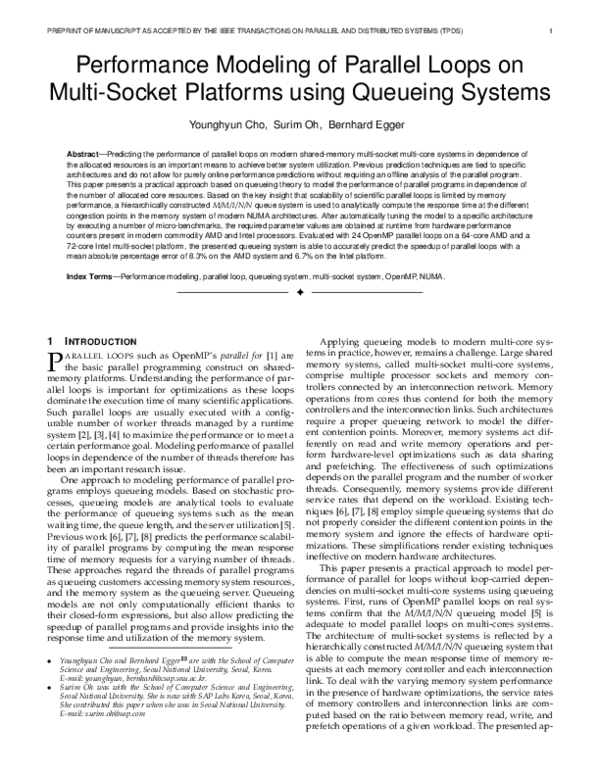 (PDF) Performance Modeling of Parallel Loops on Multi-Socket Platforms ...