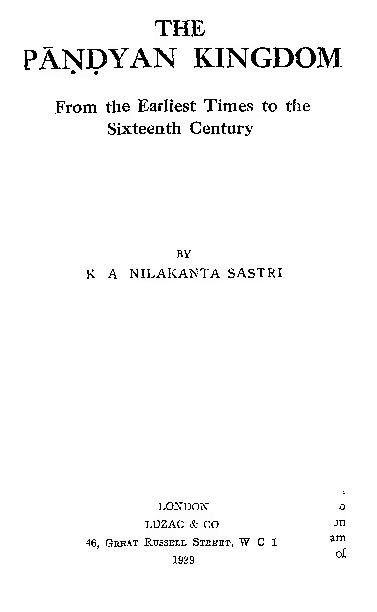 Pdf The P Andyan Kingdom From The Earliest Times To The Sixteenth Century Am Arul Muthupandian Academia Edu