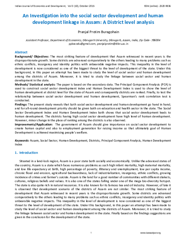 (PDF) An Investigation into the social sector development and human ...